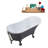 55" Streamline Clawfoot Soaking Acrylic Bathtub With Drain, Clawfeet, and Bamboo Tray-76099828-66367039