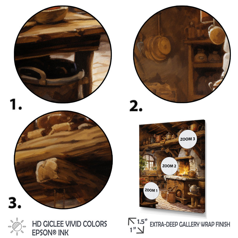 «Food Rustic Kitchen I - Coffee», impression sur toile, art mural, Cadre simple noir, H 40 po x l 30 po x P 1,5 po