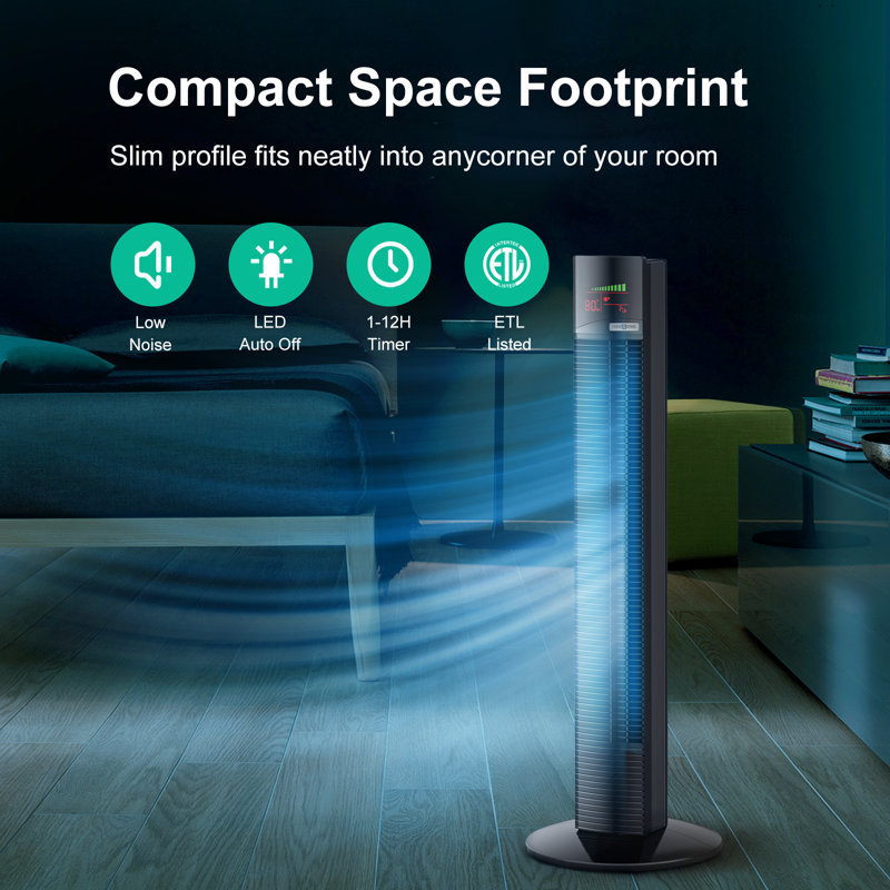 Tower Fan, Cooling Fan With Remote, Powerful Fan With 3 Modes And 3 Speeds