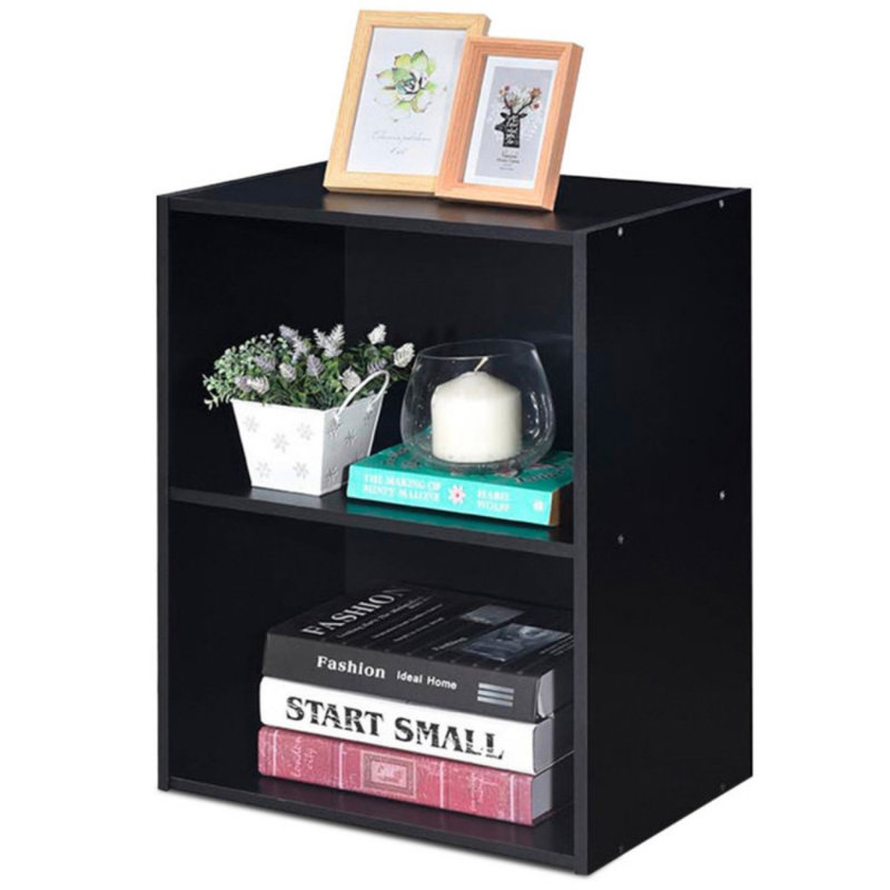 Vitrine de mobilier multifonctionnel à 2 couches avec grand espace de rangement, Noir