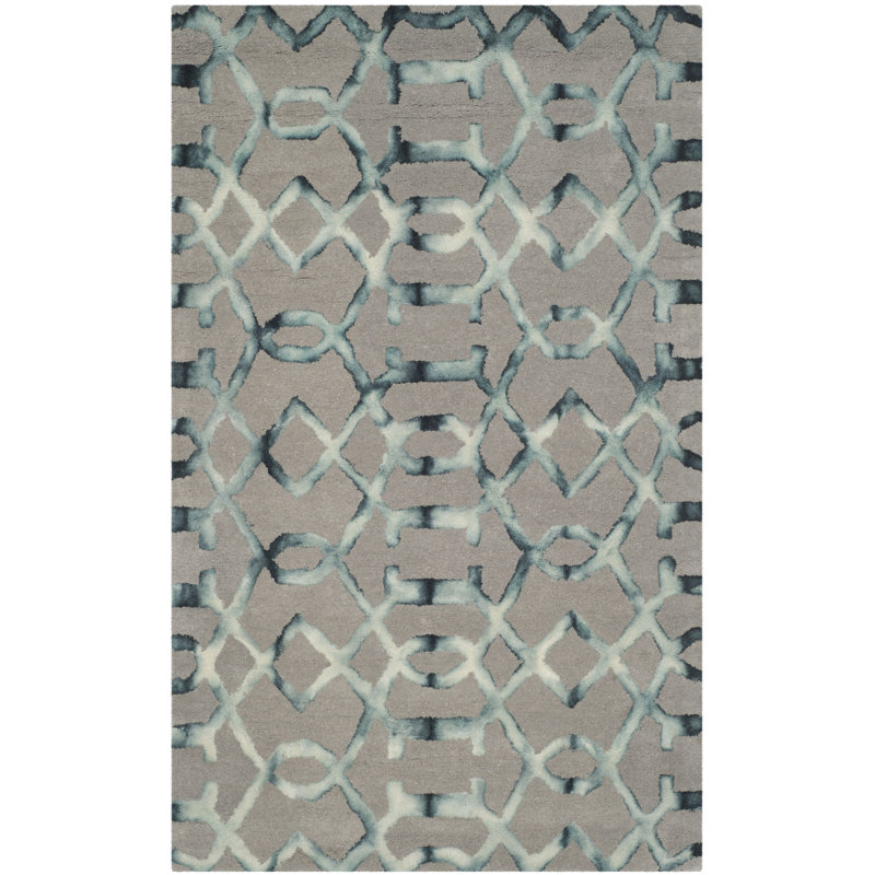 Budde Hand Tufted Wool Abstract Rug, Rectangle 5' x 8'
