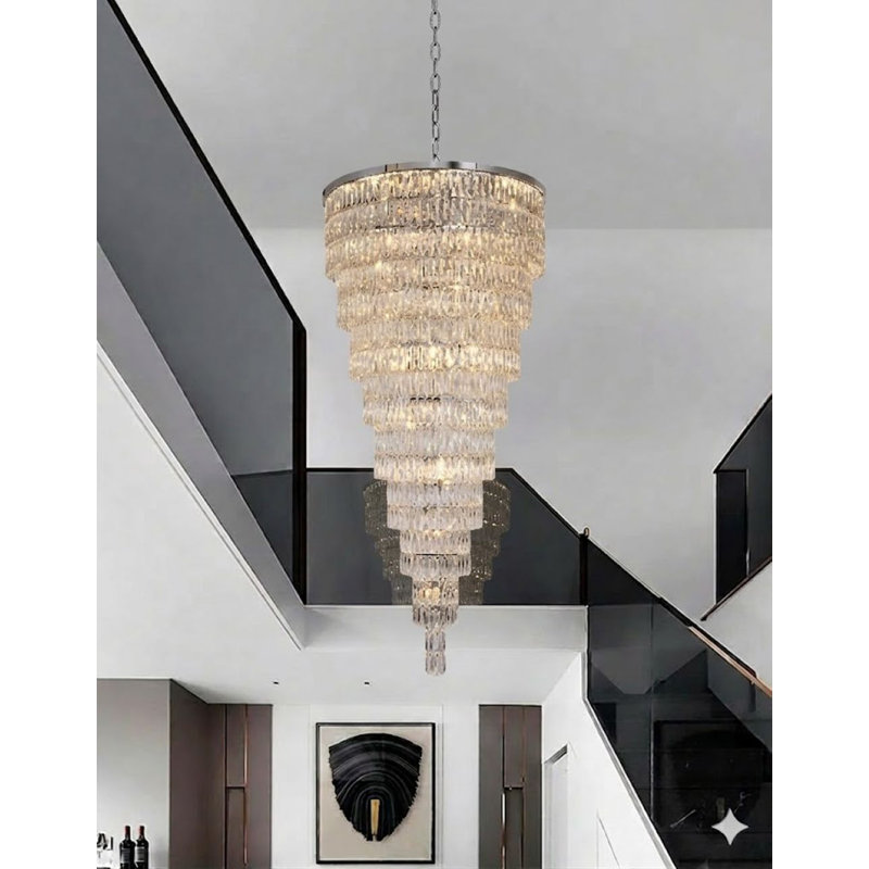 Lustre en cristal 42 lumières 9 niveaux Transitional, Chrome