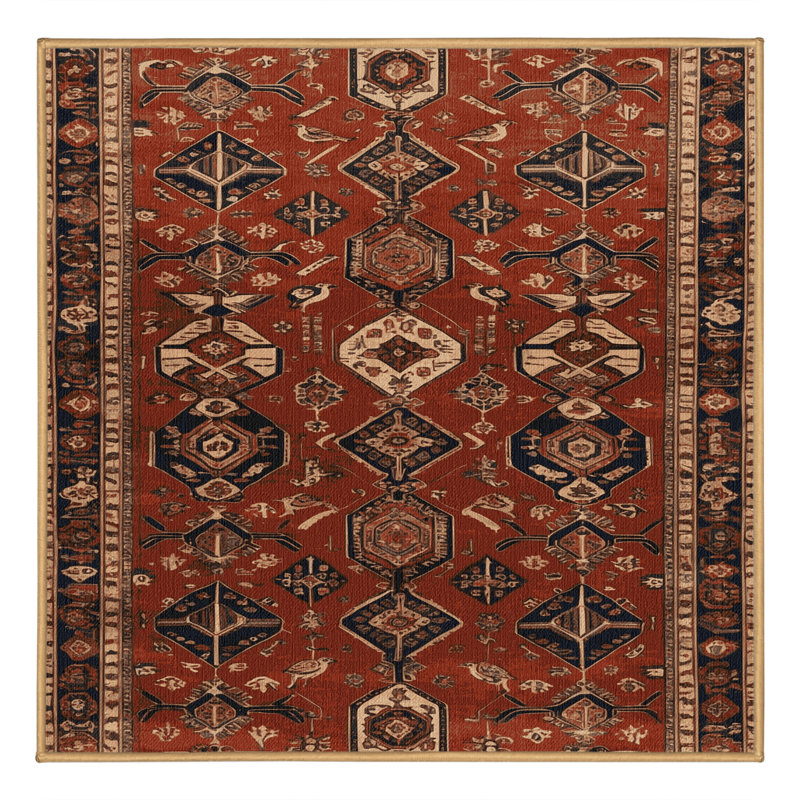 Tapis brun lavable à la machine, Carré 5 pi