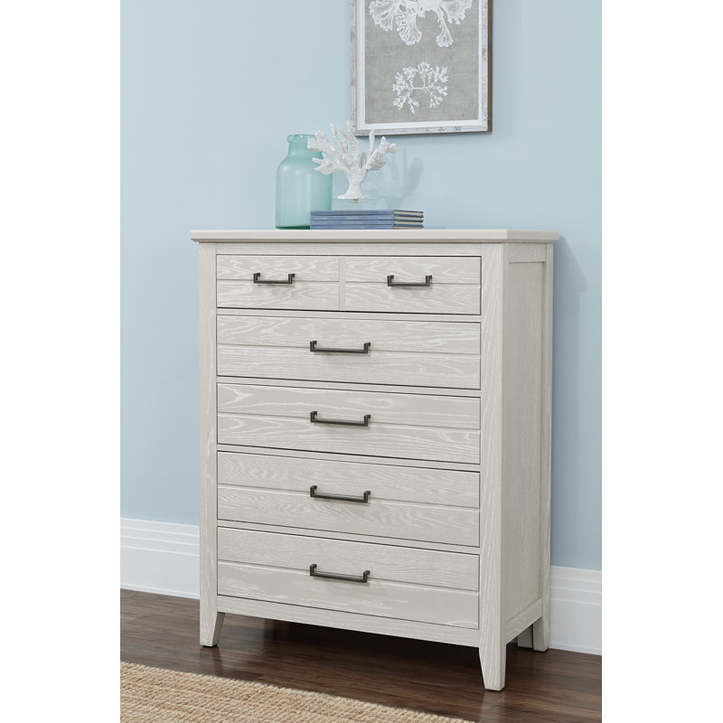 Yomar 5 - Drawer Solid Wood Dresser, White