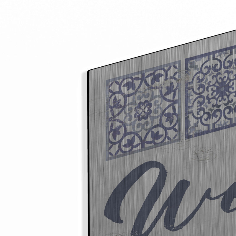«Welcome to Our Home Tile» par Cindy Jacobs, art mural en métal, H 36 po x l 36 po