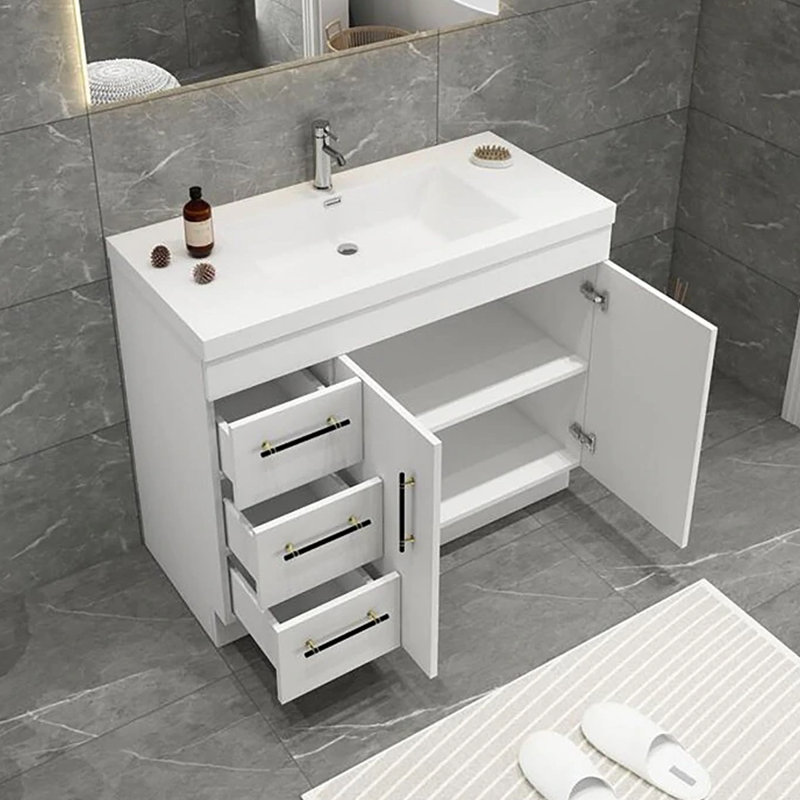Ensemble de meuble-lavabo simple 42 po, Blanc lustré