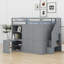 Lit mezzanine avec garde-robe, bureau et tablettes-1568461699