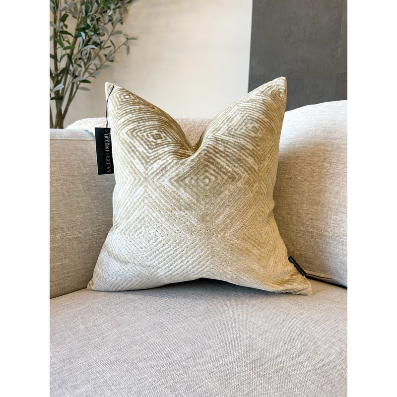 Mocha Velvet Cover, 24" x 24", Beige