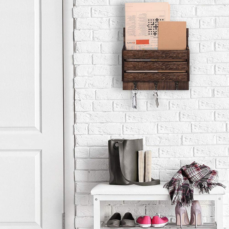 Ulani Metal Wall Organizer, Brown
