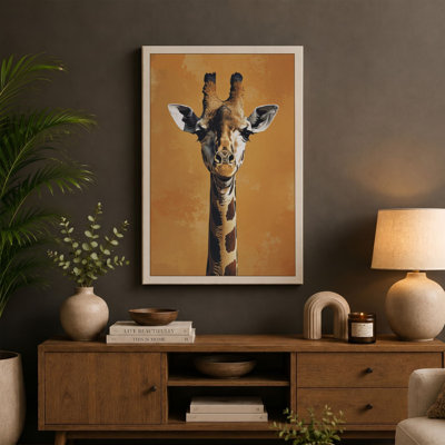 Giraffe Portrait Modern - Wrapped Canvas