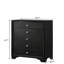 Mobilier de chambre à coucher 1 pièce en bois de style glamour avec cinq tiroirs et finition noire-980871973