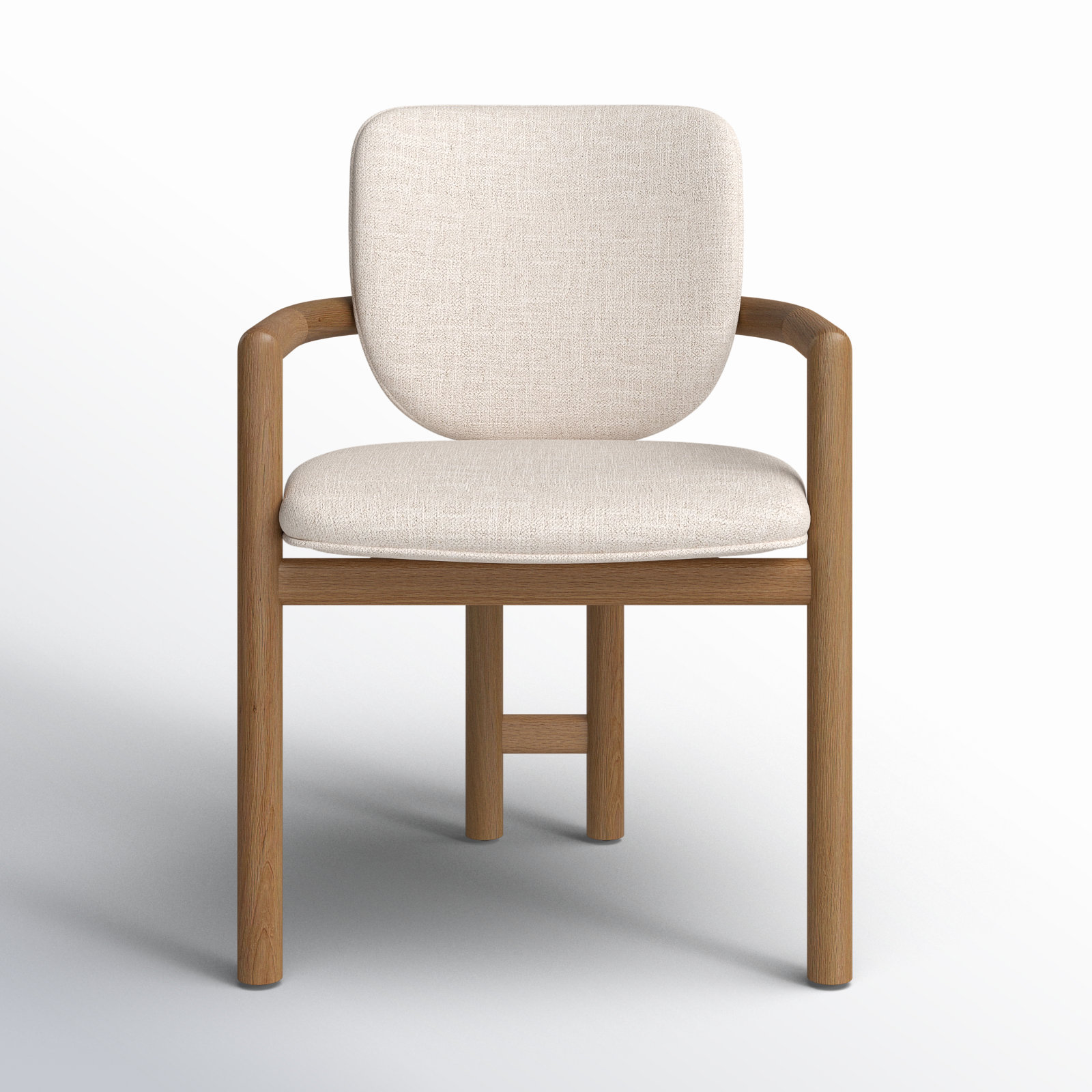 Kosta Leather Upholstered Back Arm Chair, Brown, White