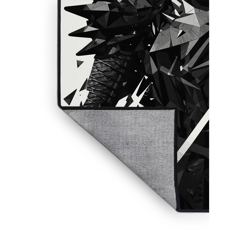 Tapis abstrait gris lavable à la machine Cumberland Plague Doctor Warrior, 3 x 5