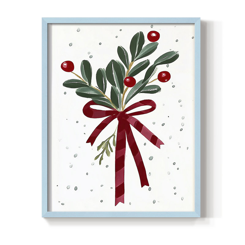 «Christmas Holiday Art DCCCLXI», reproduction d'art encadrée - bois massif, H 11 po x l 9 po, Bleu