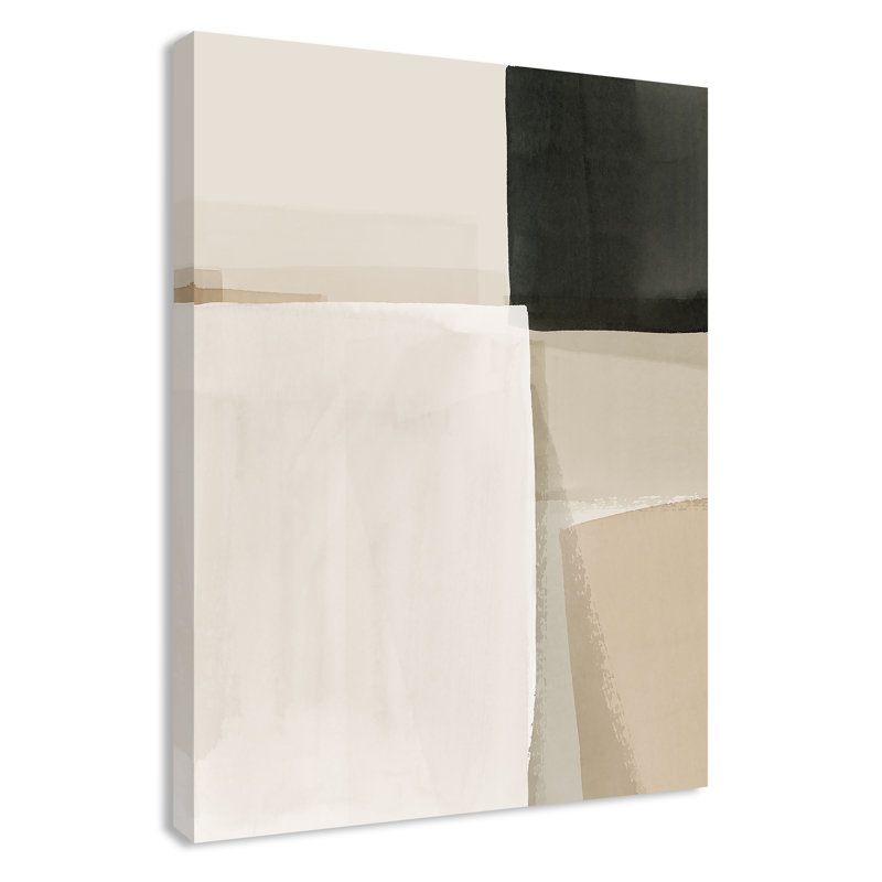 Imprimé géométrique discret dans des tons calmes par Hazel J, 18'' W x 24'' H, Wrapped Canvas, No Frame