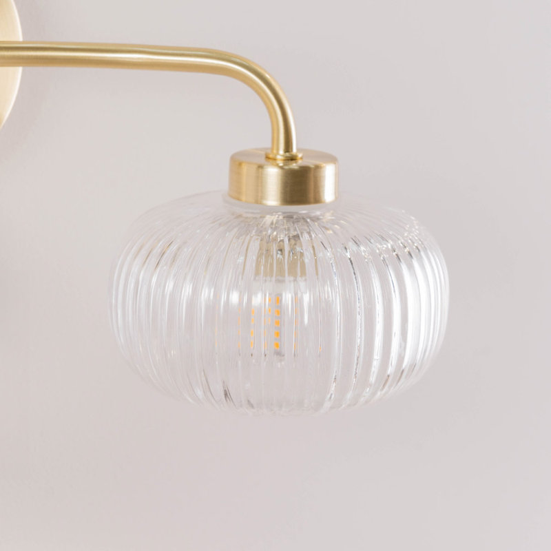 Rawdha Glass Armed Sconce, Gold, Yes