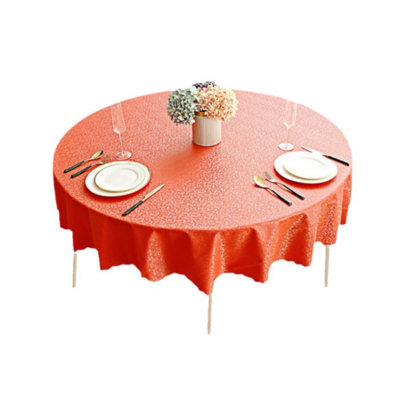 Nappe douce en polyuréthane, sans lavage, résistante à l'humidité, résistante aux égratignures et facile à nettoyer, couvre de grands plateaux de table ronds, look haut de gamme pour un usage commercial et domestique.