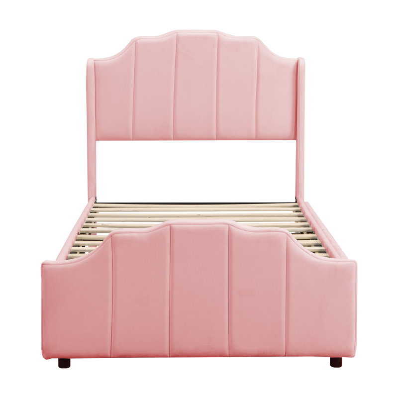 Bomford Upholstered Storage Bed, European Single (90 x 200cm), Pink
