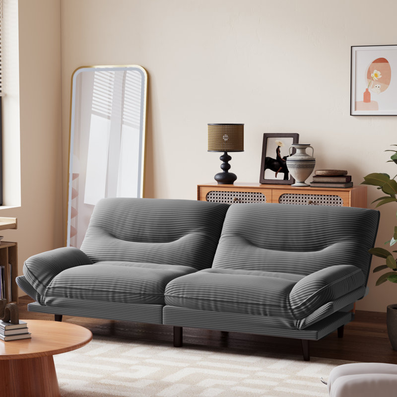 Canapé FUTON avec côtés et dossier réglables, Gris