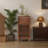 Bachman 36” Tall Brown Cabinet With Roll-Up Door And Adjustable Shelf – Modern Slatted Storage Organizer