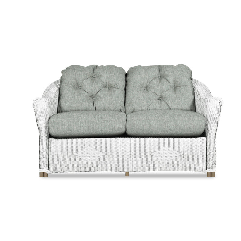 Reflections Outdoor 2 - Seat Loveseat, White, Rollo Linen