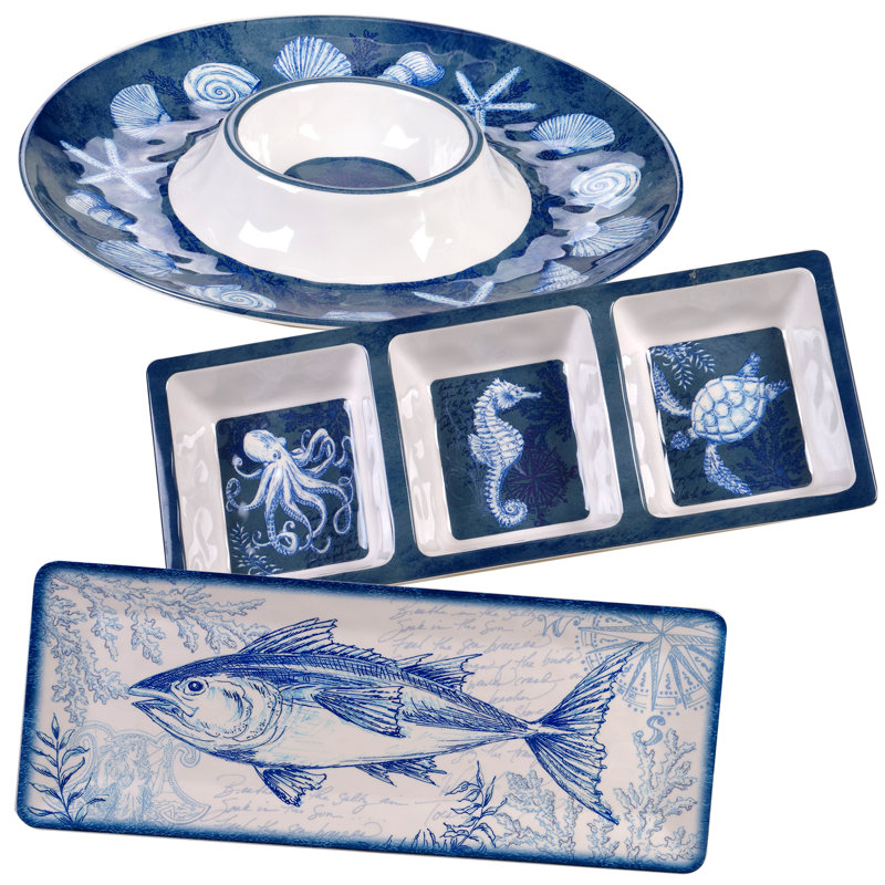 Certified International Oceanic 3Pc Hostess Set