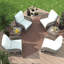 Ensemble de conversation en osier pour l'extérieur 6 pièces - 4 chaises pivotantes et 2 tables d'appoint avec coussins en tissu doux-360156757