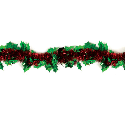 Guirlande de 9 pi rouge / vert