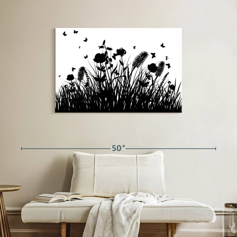 Herbe noire et blanche Harnek, H 26 po x l 39 po