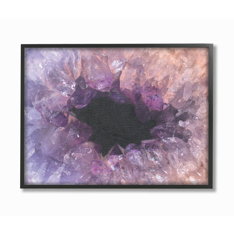 « améthyste geode cavern », reproduction de photo, Giclée encadrée noir minuit, H 11 po x l 14 po x P 1,5 po