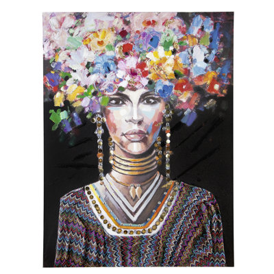 African Flower - Wrapped Canvas Painting