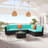Aldebaran Wicker 6 - Person Modular Patio Conversation Set with Cushions-1950110667