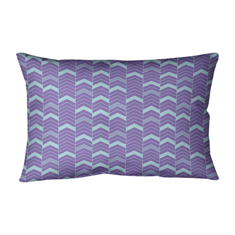 Coussin Rhonda, H 14 po x l 20 po, Polyester/ Bourre en polyester, Mauve / bleu sarcelle