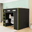 Full Wood Loft Bed With Desk, Wardrobe And LED Light-1083023664