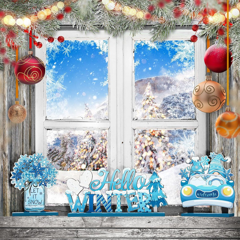 Centres de table en bois Hello Winter
