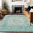 Machine Washable Indoor/Outdoor Xhevrie Teal Rug-1346130129
