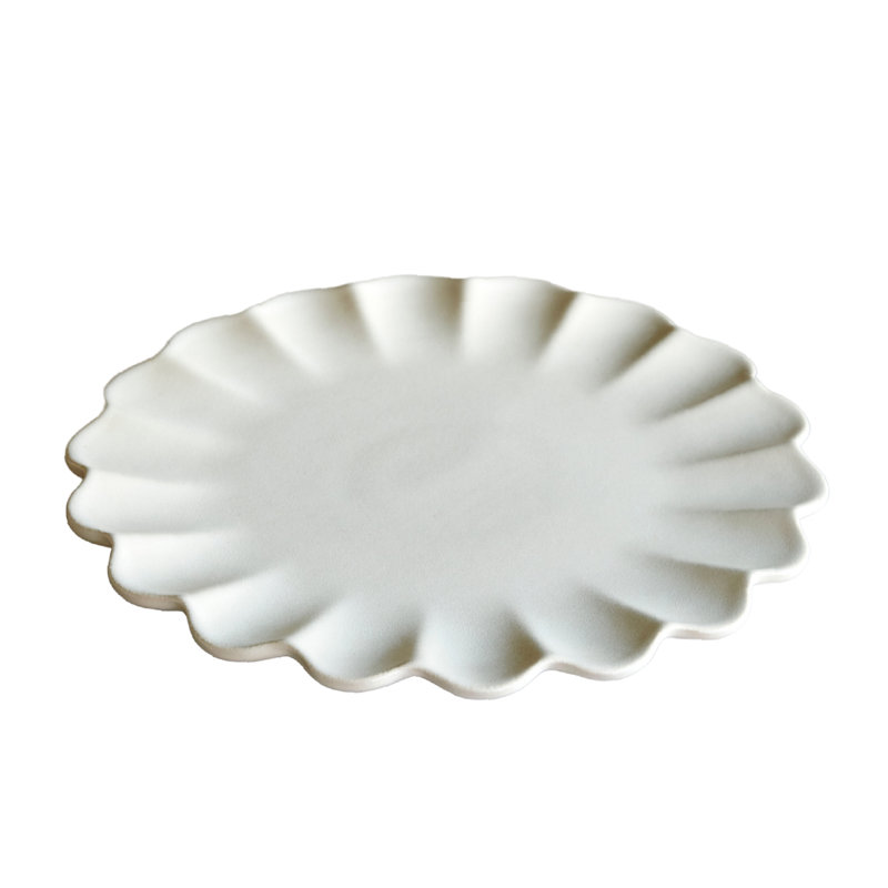 Dhalia Stoneware Dinner Plate, White