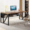 Bureau 63 pouces Moden Compute avec tablette de rangement, bureau d'écriture pour poste de travail