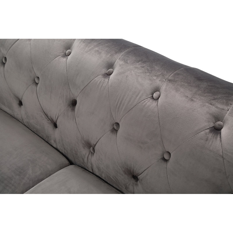 Emmerich 62'' Velvet Loveseat, Gray