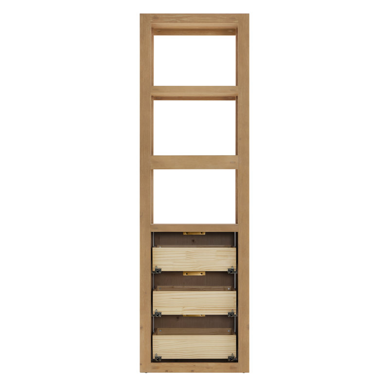 Adela Solid Wood Linen Cabinet, Brown