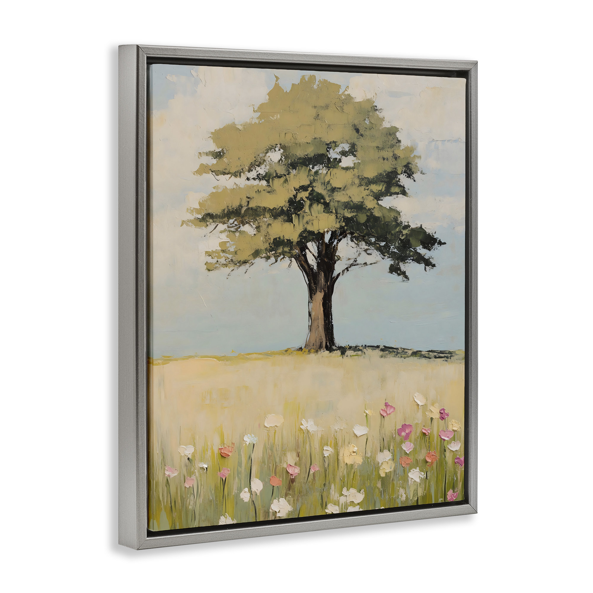 Red Barrel Studio® Grown Oak Tree in Field Floating Frame, design by ...
