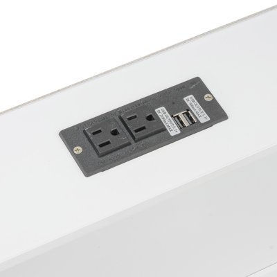 Lit superposé grand sur grand avec armoires de rangement et ports USB