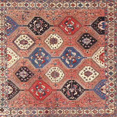 Tapis rouge / bleu / ivoire