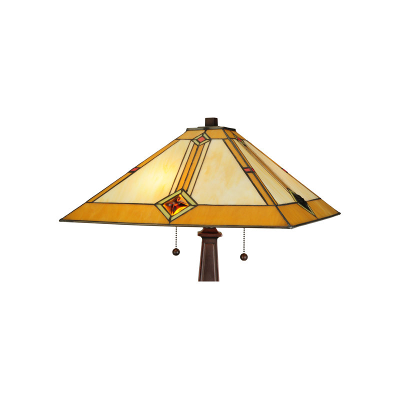 Mahogany Bronze 22" Diamond Mission 2-Light Table Lamp