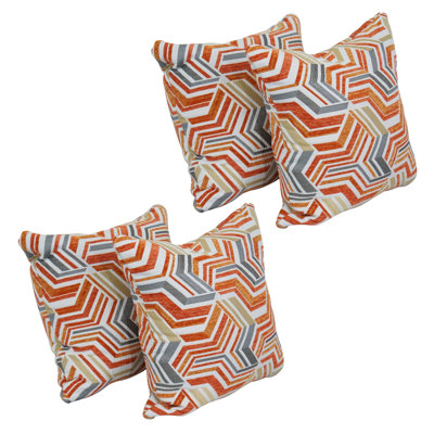 Coussins décoratifs 17 po en polyester brodé avec insertions (ensemble de 4)