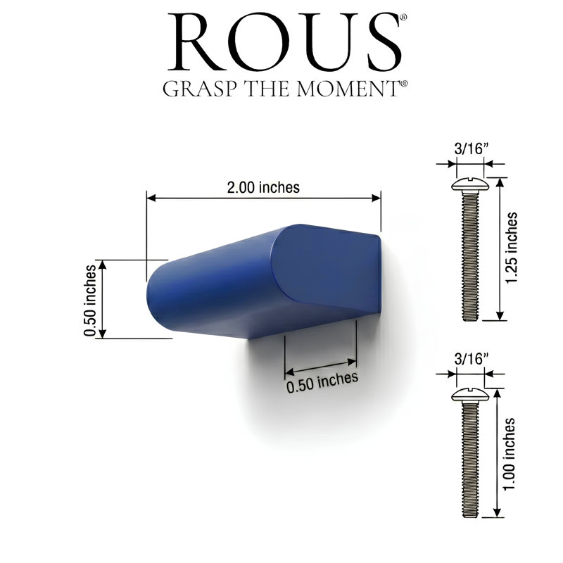 2" Length Geometric Knob, Polo (Navy Blue)