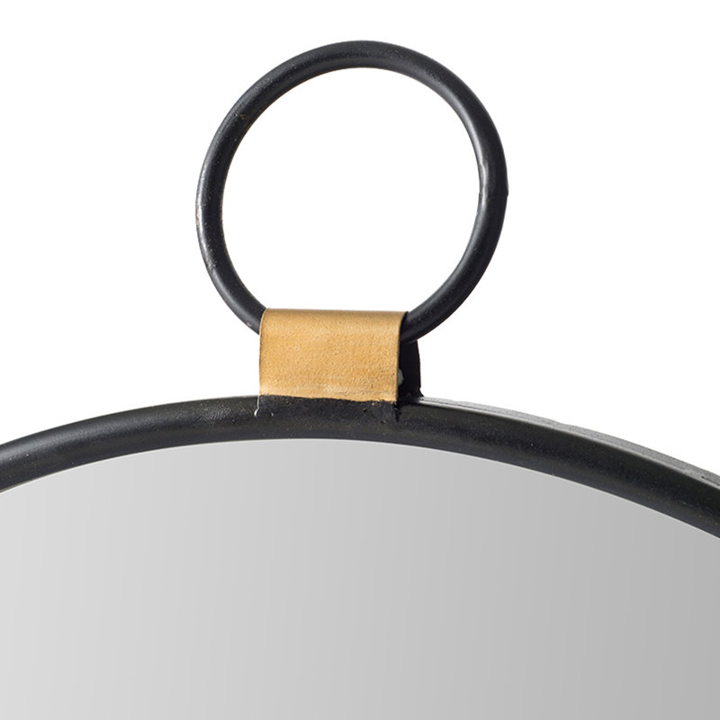 Iron Frame Vertical Round Mirror