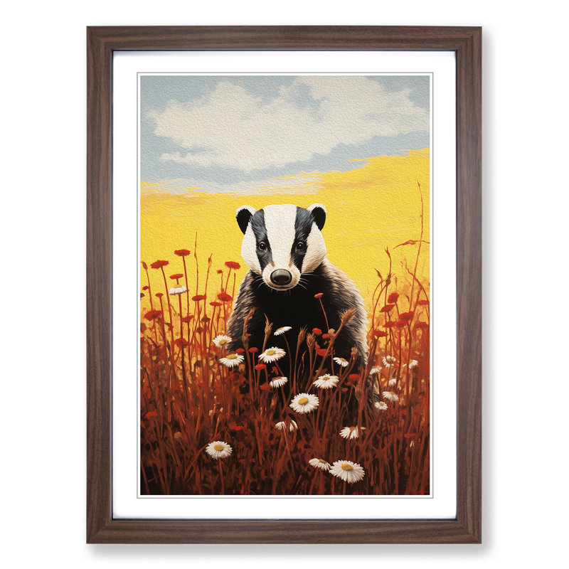 Single Picture Frame Print on Wood, Walnut Framed, 64cm H x 46cm W