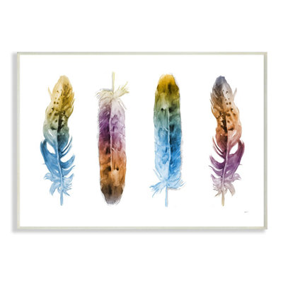 «Feathers in Watercolor Design» par Third and Wall - reproduction d'art