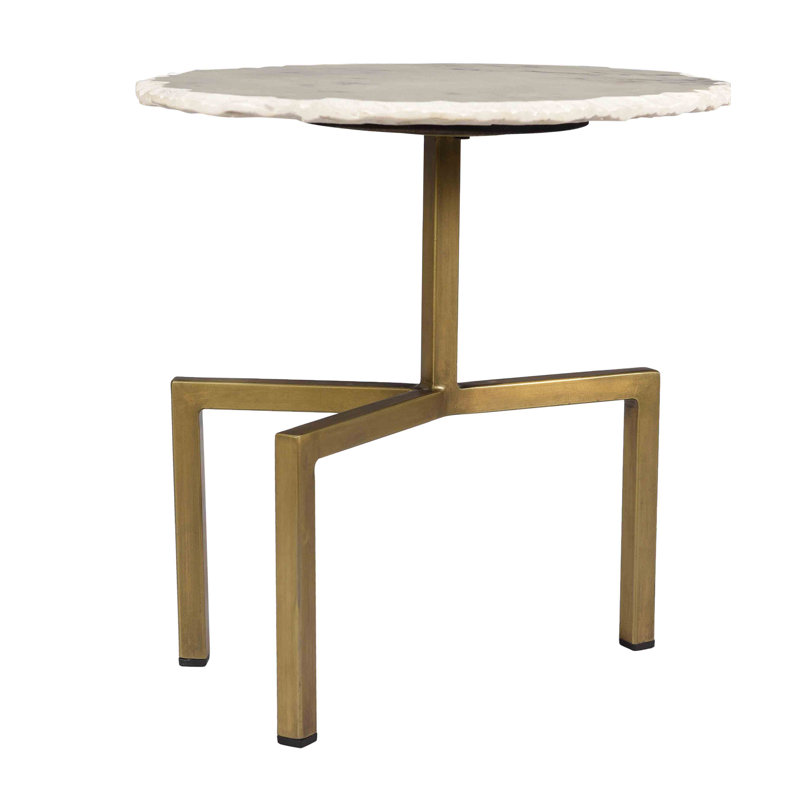 Genuine Marble Pedestal End Table